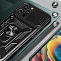 Miniatyrbillede 4 af 10: Hybrid Armor Camshield Etui til iPhone 16 Pro Max med linsebeskyttelse og stand - Sort
