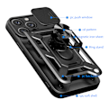 Miniatyrbillede 9 af 10: Hybrid Armor Camshield Etui til iPhone 16 Pro Max med linsebeskyttelse og stand - Sort