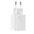 Miniatyrbild 3 av 9: Baseus Compact 20W USB-A/USB-C Snabbladdare PD QC 3.0 Vit CCXJ-B