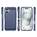 Miniatyrbild 3 av 8: Silikonfodral Carbon Case för iPhone 16 - Blå