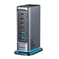 Miniatyrbild 1 av 11: Joyroom JR-TCM02 Multiladdare GaN 65W EU 4x USB-C 2x USB-A - Mör