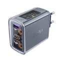 Acefast GaN-laddare 65W 3 portar (1xUSB/ 2xUSB C) grå (A45)