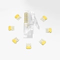 Miniatyrbild 4 av 8: Ugreen 100x RJ45 8P8C Cat-6 Transparenta Kontakter (60558)