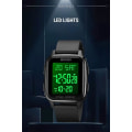 Miniatyrbild 3 av 5: Watch fyrkantigt ansikte unisex dam för män Digital multifunktion utomhus casual Countdown 50 M vattentät led ljus armbandsur