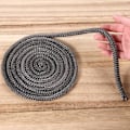 Miniatyrbild 3 av 5: Flätat Packning för Insats och Spis Längd 3mX 8mm Glasfiber Tätningslist Skorstens Tätningsrep för Eldstäder Vedspis Dörr (Grå)
