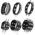 Miniatyrbild 1 av 5: Punk Spikade Armband Nitar Läder Nitar Armband Manschett För Jul Pack Om 6, Barn, Kvinna
