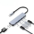 Pikkukuva 2 / 5: USB-C-keskitin, USB-telakointiasema, USB-C-sovitin, 5-in-1 MacBook Pro Air M1/M2:lle, 4K HDMI, USB 3.0, USB-C, 100W PD, Applelle, iPadille, Dell, Samsungille