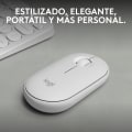 Miniatyrbild 3 av 5: Logitech Pebble Mouse M350s, snygg trådlös Bluetooth -mus, lätt, lätt att byta, kompatibel med Windows, macOS, iPadOS, Android, ChromeO