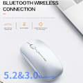 Miniatyrbild 2 av 4: Trådlös Bluetooth mus, laddningsbar mus (BT5.2 3.0) med tyst klick, 3 nivåer DPI bärbar mus för bärbar dator, dator