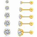 Miniatyrbild 1 av 5: Cubic Zirconia Hypoallergena örhängen för kvinnor Män Flickor Statement Brosk Mode Kirurgiskt stål Helix örhängen 5 par, vuxen, kvinna