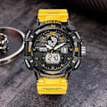Miniatyrbild 2 av 4: Orange och röd analog digital watch för män Big Face Utomhussport Vattentät militärarmbandsur med datum Multifunktion Taktisk LED Army Stop