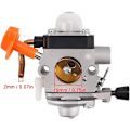Pikkukuva 3 / 4: STIHL FS87 FS87R FS90 FS90K/R FS100 FS110 -ruohonleikkurin kaasutinsarja, C1Q-S174 -kaasutin korvaa #4180 120 0604 4180 120 0611