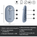 Miniatyrbild 5 av 5: Logitech Pebble Mouse M350s, snygg trådlös Bluetooth mus, lätt, lätt att byta, kompatibel med Windows, macOS, iPadOS, Android och Chro