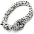 Miniatyrbild 2 av 4: Viking Wolf Head Armband For Men Rostfritt Stål King Chain Norse Jewelry Biker Amulet Odins Wolf Armband, barn, 23CM