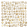 Miniatyrbild 1 av 5: 100 st Halsband Hänge Tillbehör Gyllene legering DIY Guld Crafting hänge för smyckestillverkning