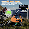 Miniatyrbillede 3 af 5: Solar Radio Dynamo Vandtæt Genopladelig Nødradio 5000mAh, Lommelygte, Læselampe, SOS-alarm, AM FM Kurvradio, Ideel til Camping og Vandreture