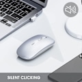 Miniatyrbild 3 av 5: Uppladdningsbar trådlös mus, Silent Infamous Click Mini Silent Optical Mouse, Ultratunn 1600 Dpi för bärbar dator, PC, bärbar dator, dator, Macbook (Clear Sil