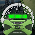 Miniatyrbild 3 av 5: 2022 Solcellsradio Nödradio med vev, 10000mAh Bärbar Vevradio FM/AM/NOAA Dynamo Radio med 3 lägen Ficklampa, Läslampa, SOS-larm, W