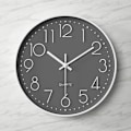 Miniatyrbild 1 av 2: Modern Silent Non-Ticking Wall Clock, Silent Mute Wall Clock Väggpendel för sovrum Kök Vardagsrum Grå 30CM
