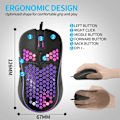 Miniatyrbild 5 av 5: Honeycomb trådad spelmus, RGB-bakgrundsbelysning, ergonomisk och lätt USB -datormus med högprecisionssensor för bärbara Windows-datorspelare (B