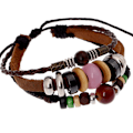 Miniatyrbild 1 av 4: Fashionabla unisex PU-armband Multi Layer Design Justerbar längd armring Delikat smycken