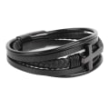 Miniatyrbild 4 av 5: Cross Armband Mode Rostfritt Stål Utsökt Hantverk Armband Hand Smycken Svart 8.46in