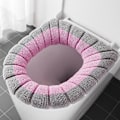 Miniatyrbillede 3 af 5: 2 stk. Tykkere Toiletbræt Dæksler Badeværelse Blød Toiletbræt Varmer Strækbar Vaskbar Fiberklud Toiletbræt Pudebetræk Toiletbræt Dæksel, Let