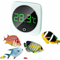 Miniatyrbild 1 av 5: Digital akvarie termometer LED akvarie temperaturmätare pekskärm - Noggrann vattentemperatursensor för terrarium reptil amfibie generisk