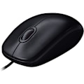 Miniatyrbild 1 av 5: Logitech M90 USB mus med sladd, 1000 DPI optisk spårning, tvåhandshantering, kompatibel med PC, Mac, bärbar dator, svart
