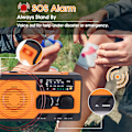 Miniatyrbillede 4 af 5: Solar Radio Dynamo Vandtæt Genopladelig Nødradio 5000mAh, Lommelygte, Læselampe, SOS-alarm, AM FM Kurvradio, Ideel til Camping og Vandreture