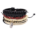 Miniatyrbild 1 av 5: Justerbar Mode Enkel Multilevel Retro Faux Feather Beaded Woven Wrist Armband Set