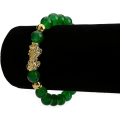 Miniatyrbild 4 av 5: Prime Fengshui Prosperity Feng Shui Gröna pärlorarmband med gyllene Pi Xiu\\/pi,vuxen,kvinna
