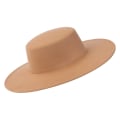 Miniatyrbillede 1 af 5: Damehatte Enkelt farve personlighed Bred skygge Flad top design Enkel elegant formel top hat