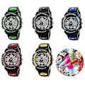 Miniatyrbild 1 av 5: Barnklockor Pojkar Digital Outdoor Sport Watch Multifunktion Vattentät Digital Watch With Led Light, vuxen, Gul