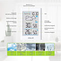 Miniatyrbild 4 av 5: Trådlös väderstation med utomhussensor, digital termometer, hygrometer, rumstermometer inomhus och utomhus, hydrometer, fuktighet med väder