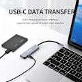 Pikkukuva 3 / 5: USB-C-keskitin, USB-telakointiasema, USB-C-sovitin, 5-in-1 MacBook Pro Air M1/M2:lle, 4K HDMI, USB 3.0, USB-C, 100W PD, Applelle, iPadille, Dell, Samsungille