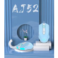 Miniatyrbild 3 av 4: AJ52 Watcher RGB Gaming Mouse, Programmerbar 6 knappar, Ergonomisk LED-bakgrundsbelyst USB Gamer-mös Dator Bärbar PC, för Windows Mac OS Linux, Blå