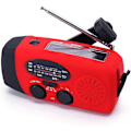 Pikkukuva 2 / 5: FM/AM/NOAA-sääradio, käsikäyttöinen, aurinkokäyttöinen, mini, hätätilanteisiin tarkoitettu selviytymisradio, jossa on 3 superkirkasta LED-taskulamppua ja 2000 mAh:n akku