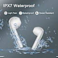 Pikkukuva 5 / 5: Langattomat kuulokkeet, Bluetooth 5.3 melua vaimentavat nappikuulokkeet, Bluetooth kuulokkeet 3D HiFi Stereo Bass, IPX7 vedenpitävä urheilukosketusohjain USB-C Fastilla