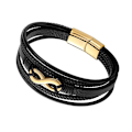 Miniatyrbild 3 av 5: Multi Strand PU-armband rostfritt stål magnetiskt sugspänne Enkelt moderiktigt armband Smycken Guld