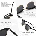 Miniatyrbillede 3 af 5: Cornice Nera/ Lente Grigia Polarizzata Retro Round Semi Rimless