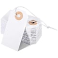 Miniatyrbilde 1 av 4: 100-pakning blanke etiketter med elastisk snor, merkehengelapper festet, forsterket hull, skrivbare blanke etiketter 7 x 3,5 cm
