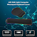 Miniatyrbild 4 av 5: Musmatta Ljusstark Halkfri Långsam Återhämtning Bekväm Beröring Slitstark Handledsstöd LED RGB-ljus Datormusmatta Tangentbordsöverdrag för Hemmet A