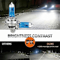 Miniatyrbillede 4 af 5: 4x H7 100w 6000k Xenon Hvide Forlygte Effekt Hid Pærer 12v Bilpærer Lamper