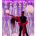 Pikkukuva 4 / 5: /#/(2Pack, 1x2.5m)Pink Foil Fringe Curtain Backdrop, Sparkle Tinsel/#/