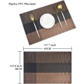 Miniatyrbilde 2 av 5: Plassmatter, Holdbare Plassmatter for Spisebord, Vaskbare Vevde Vinyl