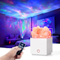 Miniatyrbilde 1 av 6: ##/Hvit projektor saltlampe nattlys 2 i 1##/