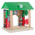 Miniatyrbillede 1 af 4: Træ Jernbanestation Model Børn Træ Tog Byggescene Layout Tilbehør
