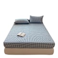 Miniatyrbillede 1 af 6: ##/Vasket bomulds plaid sengetøj 150x200cm, 2 stk. 74x48 pudebetræk##/