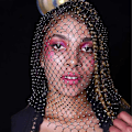 Miniatyrbild 1 av 3: Glittrande Kristall Ansiktsvälar Mesh Rhinestone Huvudöverdrag Kedja Hål